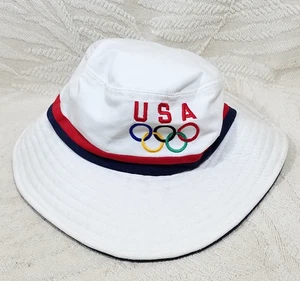 DE COLECCIÓN ANILLOS OLÍMPICOS ESTADOS UNIDOS LOGOTIPO CUBO SOMBRERO / SOMBRERO DE PESCADOR - INICIADOR - Imagen 1 de 14