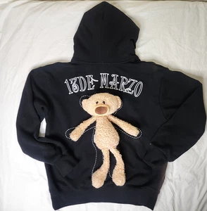 13DE Marzo Paris Teddy Bear Hoodie Women Size Small Embroidered - Picture 1 of 17