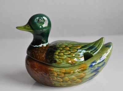 Keramik Terrine in Entenform Pastetenterrine Sauciere Vintage 70er Deckeldose - Bild 1 von 4