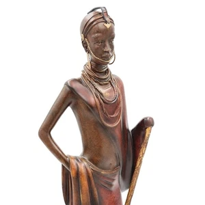 Stacy Bayne afrikanische Skulptur Dorfleben Jaha eine Würde Bronze Patina 21 Zoll - Bild 1 von 16