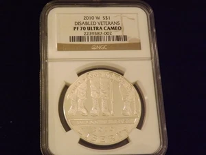 2010-W      $1    Disabled Veterans         NGC PF 70 - Picture 1 of 2