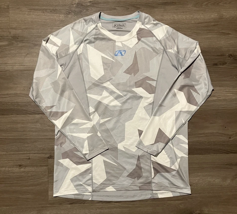Klim Aggressor 1.0 Cool Long Sleeve Shirt Men’s Size 2XL White Gray Lightweight - Image 1 of 4