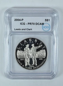 2004-P Lewis & Clark Commemorative Silver Dollar PR70 DCAM ICG *8746 - Picture 1 of 5