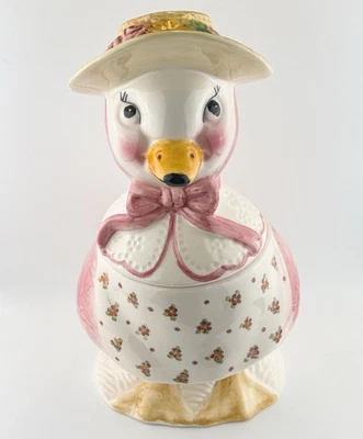 Vintage WEISS Mother Goose Floral 11" Cookie Jar Ceramic Hand Painted Brazil - Image 1 of 4