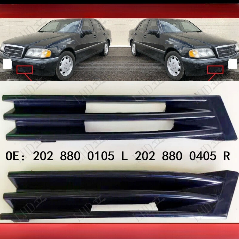 1 par de cubiertas de ojo de remolque delanteras izquierda+derecha aptas para Mercedes Benz C280 C220 1994-1997. Foto 1 de 4