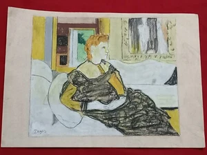 Edgar Degas Drawing on paper (Handmade) signed and stamped mixed media. - Picture 1 of 8