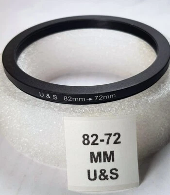 82-72mm Step-Down Lens Filter Converting Adapter Ring 82mm-72mm Metal 82-72 Thin - Image 1 of 4