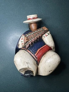 Hand Carved Wooden Folk Musician Figurine - Picture 1 of 5
