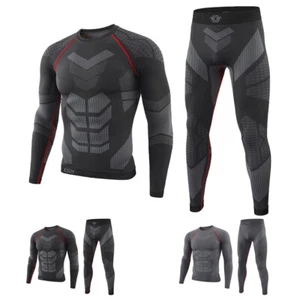 Men's Thermal Underwear Set Winter Warm Long Johns Shirts Tops & Bottom Suit - Picture 1 of 13