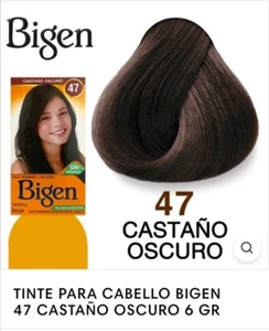 BIGEN TINTE CUIDADO CABELLO NUM 47 CASTAÑO OSCURO 6GR - Picture 1 of 1