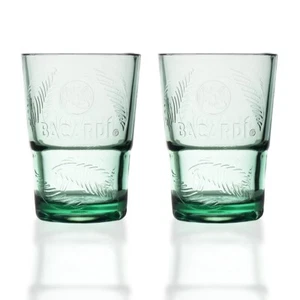 2 Stück Original Bacardi Rum Kunststoff Gläser Longdrinkglas Cocktailgläser grün - Bild 1 von 2