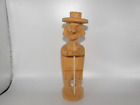 Vintage Mexican Folk Art Woodcarving Man Figure 8" tall Patzcuaro Michoacan
