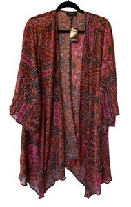 Kimono Torrido Talla 4X Boho Gasa Gasa Yuma Retazos Suroeste Encubrimiento 26 Nuevo con Etiquetas - Imagen 1 de 4