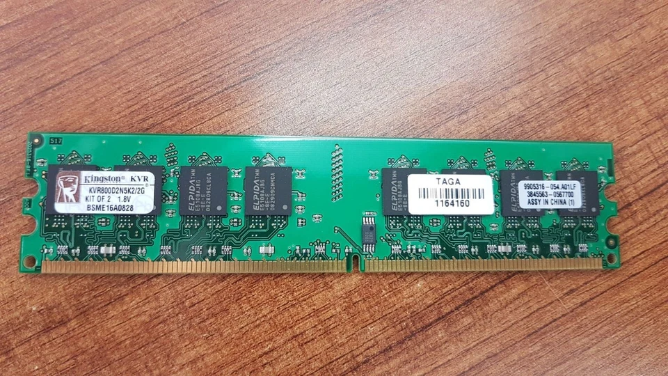 KINGSTON KVR800D2N5K2/2G 2GB 800MHz DDR2 Non-ECC CL5 DIMM - Image 1 of 1