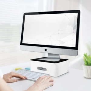 Eco Friendly Decorative Riser Stand Desktop Organizer (White) - Afbeelding 1 van 12