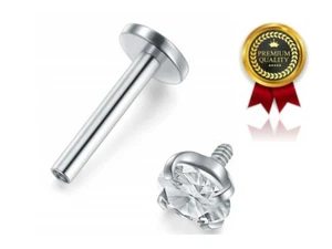 Barra perforadora de tabique de cristal roscada internamente para labios nariz 4 garras - Imagen 1 de 5