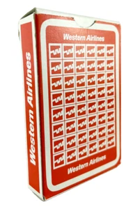 Carte da gioco Western Airlines - Red Classic Aviation da collezione rare vintage - Foto 1 di 5