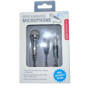 Mini Karaoke Microphone Smartphones Laptop Desktop Brand New In Box, Silver - Picture 1 of 2