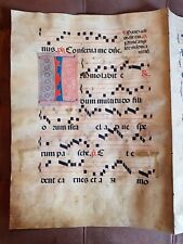 Rare 16th Century Medieval Art Antiphonary Leaf - Double - page & sided