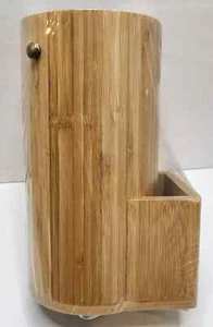 Cutlery Storage Universal Kitchen Knife Bamboo Wood Round Rack Slot Organizer - Picture 1 of 7
