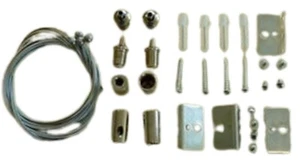 LED Panel Abhängung 4 mal 1m Stahlseil verchromte Befestigung +Abdeckung .#6500 - Bild 1 von 2