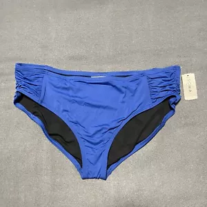 NWT Soma Swim Women's XXL Snorkel Blue Ruched Side Bikini Bottom - Picture 1 of 7