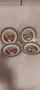 Susan Winget 4pc. 9 1/2" Plates. 2 Apple, 1 peach And 1 Pear. No Chips. - Picture 1 of 7