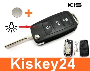 Carcasa llave 3 botones en blanco para Seat Altea Ibiza Leon Toledo Mii + batería - Imagen 1 de 4