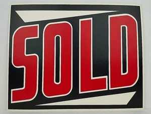 Vintage Thick Wax Paper Sold Sign Business Great Graphics Single Sided 14x11 NOS - Picture 1 of 4