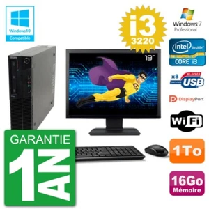 PC Lenovo M82 SFF Ecran 19" i3-3220 RAM 16Go Disque 1To Graveur DVD Wifi W7 - Photo 1/1
