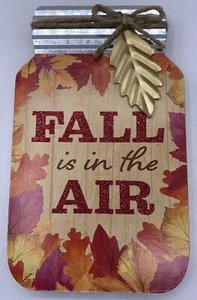 Fall is in the Air Wood Thanksgiving Tiered Tray Mason Jar Autumn Decoration NWT - Picture 1 of 6