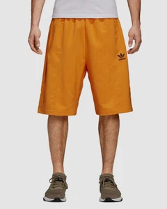 $199 Adidas Men's Yellow Drawstring Elastic Waist Pinstripe Sports Shorts Size S - Picture 1 of 1