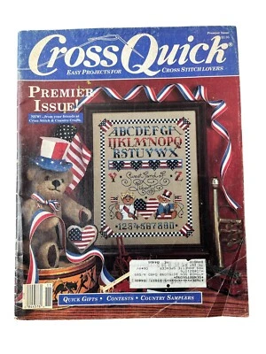 Cross Quick Magazine Premier Issue August September 1988 Stitch Patterns Sampler - Image 1 of 4