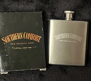 Southern Comfort ~ 3oz Stainless Steel Promotional Hip Flask With Original Box - Picture 1 of 4
