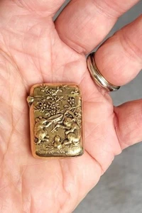 SCELTA epoca Taisho miniatura ottone Vesta incredibilmente dettagliata ratti repoussé in gioco - Foto 1 di 9