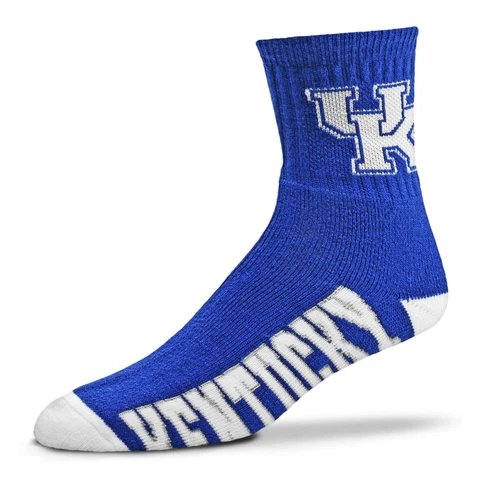 NCAA University of Kentucky UK Wildcats Team Colors Large Quarter Socks 10-13 Cover