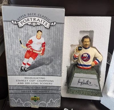 2003-04 UD Portrait Bryan Trottier 11/50 Bust STANLEY CUP Upper Deck Signed Auto - Image 1 of 4
