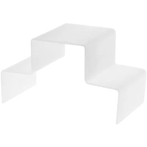 Plymor Frosted Acrylic Tiered Display Stairs, 6.25" H x 11.75" W x 6" D - Picture 1 of 3