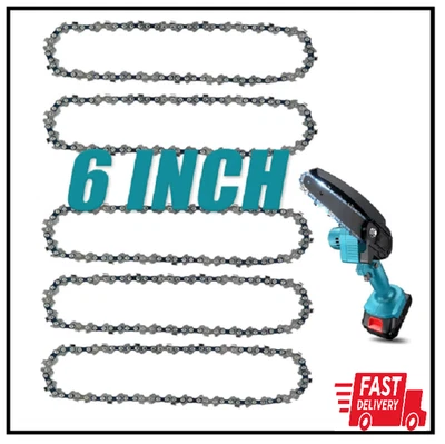 ANCKNE 6 Inch Chainsaw Chain, 5 Pieces Replacement Chains for All 6-Inch Cordless Elect