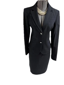 NEW Calvin Klein Skirt Suit Size 8 Fits Like 6 Two Piece Set Pockets Power CK - Picture 1 of 24