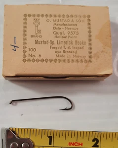 85 Ganchos Mustad 9575 #6 Trucha Salmón Cabeza de Acero Streamer Moscas Ganchos para Atar #23 Raro - Imagen 1 de 2