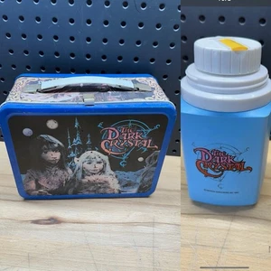 The Dark Crystal Metal Lunch Box with Thermos Jim Henson 1982 HEAVY WEAR - Picture 1 of 11