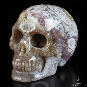1,9 Zoll Indischer Achat handgeschnitzter Kristallschädel, realistisch, Kristallheilung - Bild 1 von 7
