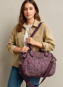 Marc By Marc Jacobs Shoulder Handbag Purple Abstract Print Crossbody Tote - Picture 1 of 16