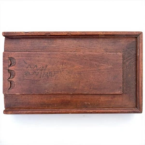 Antique 1814 Primitive Dovetailed Slide Lid Candle Box Country Farm Folk Art - Picture 1 of 16