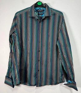 M&S Autogramm Hemd Herren 2XL blau gestreift Luxus Stoff Langarm Knopfleiste - Bild 1 von 9