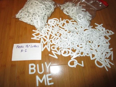 Large Loose Lot of 1.5" White Plastic Letters A - Z Letterboard Crafts Signs - Image 1 of 4