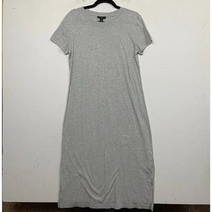 Abito maglietta donna J Crew grigio erica maglia lunga cotone AP168 taglia small - Foto 1 di 9