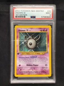 Pokemon Cards: 1st Edition Neo Destiny Rare: Unown W 29/105: PSA 9 - Picture 1 of 6