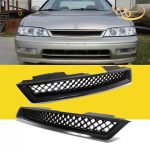 For 1994 1995 1996 1997 Honda Accord Type-R Front Bumper Hood Mesh Grille Black - Picture 1 of 5